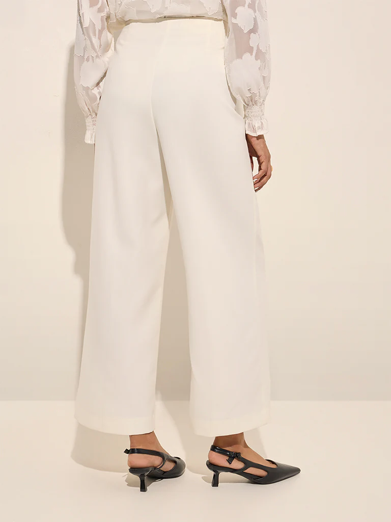 Wardrobe Ivory High-Rise Flared Trousers - Image 4