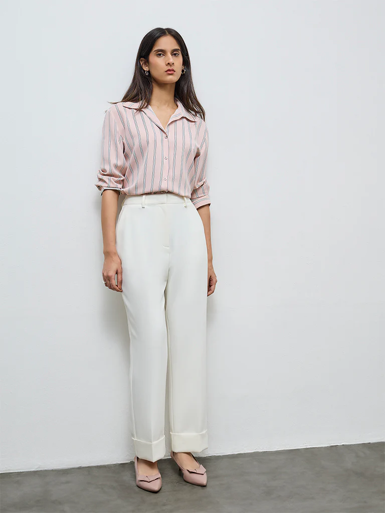 Wardrobe Ivory High-Rise Trousers