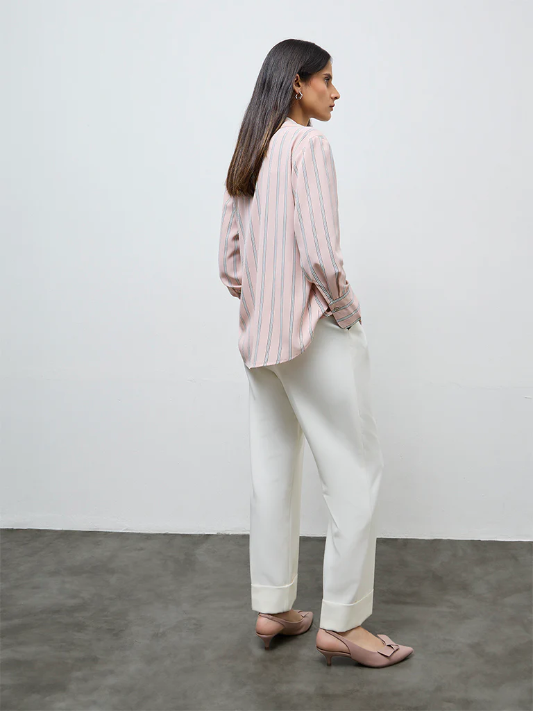 Wardrobe Ivory High-Rise Trousers - Image 4