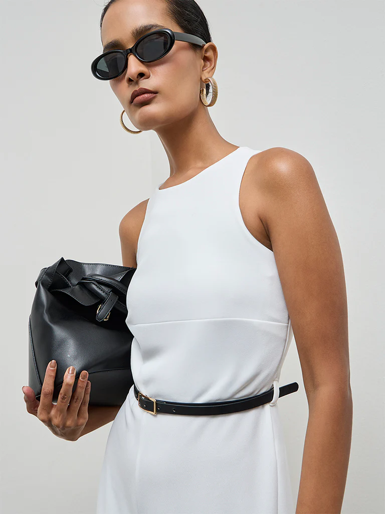 Wardrobe Ivory Jumpsuit with Belt and Corsage Set - Image 3