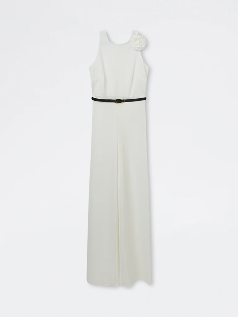 Wardrobe Ivory Jumpsuit with Belt and Corsage Set - Image 5
