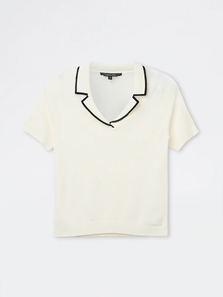 Wardrobe Ivory Knit-Textured Top - Image 3