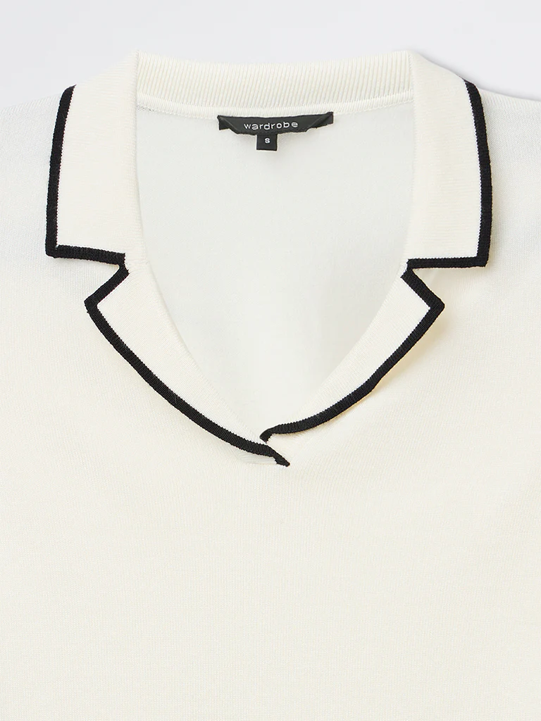 Wardrobe Ivory Knit-Textured Top - Image 5
