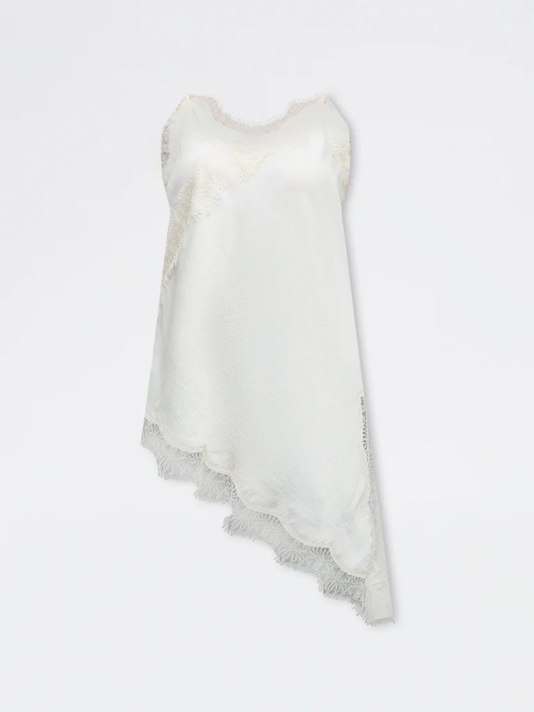 Wardrobe Ivory Lace-Detailed Asymmetrical Top - Image 5