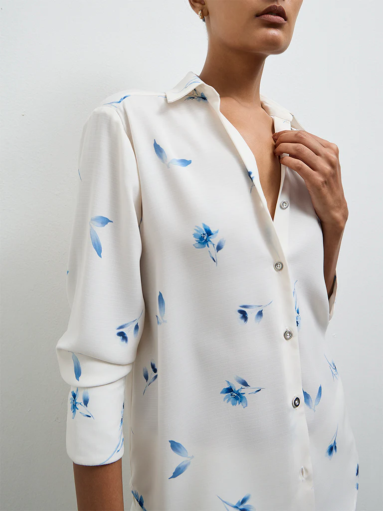 Wardrobe Ivory Printed Shirt - Image 3