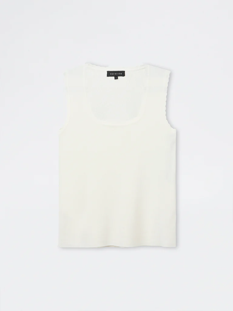Wardrobe Ivory Ribbed-Textured Tank Top