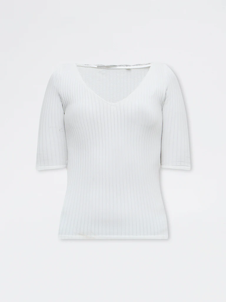 Wardrobe Ivory Ribbed Top - Image 5