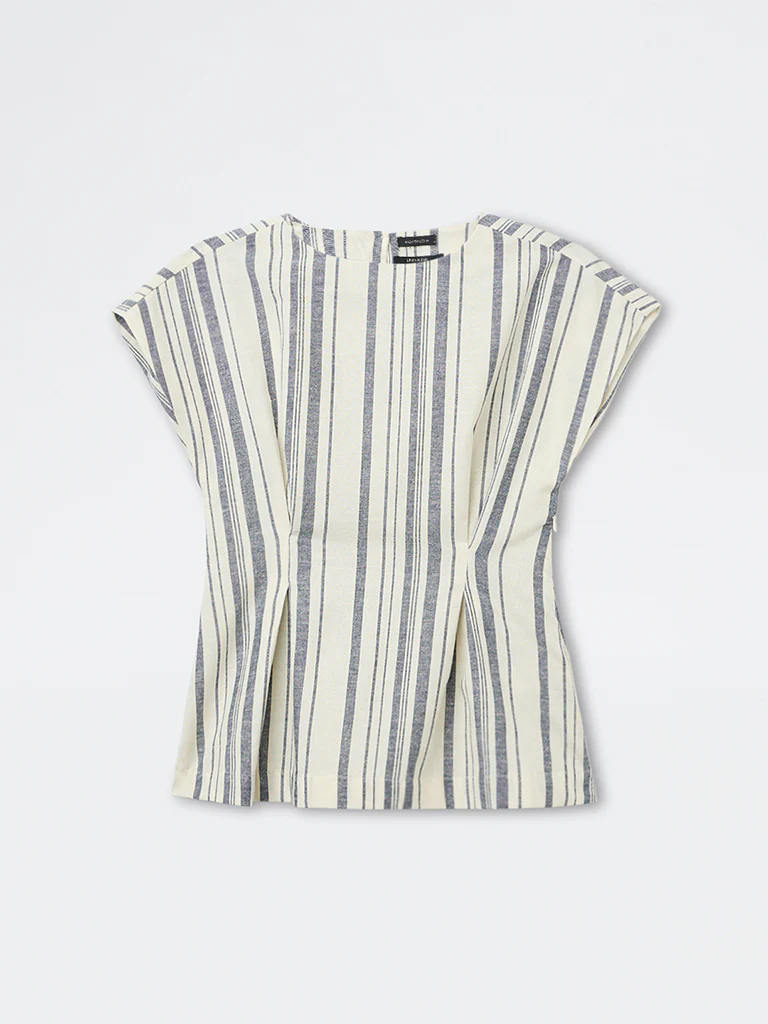 Wardrobe Ivory Striped Cotton-Blend Top - Image 5