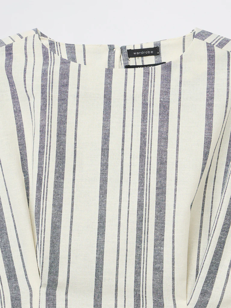 Wardrobe Ivory Striped Cotton-Blend Top - Image 7
