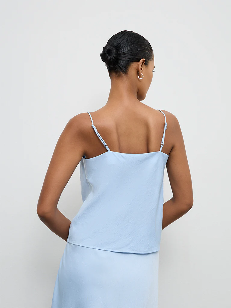 Wardrobe Light Blue Cowl-Neck Top - Image 4
