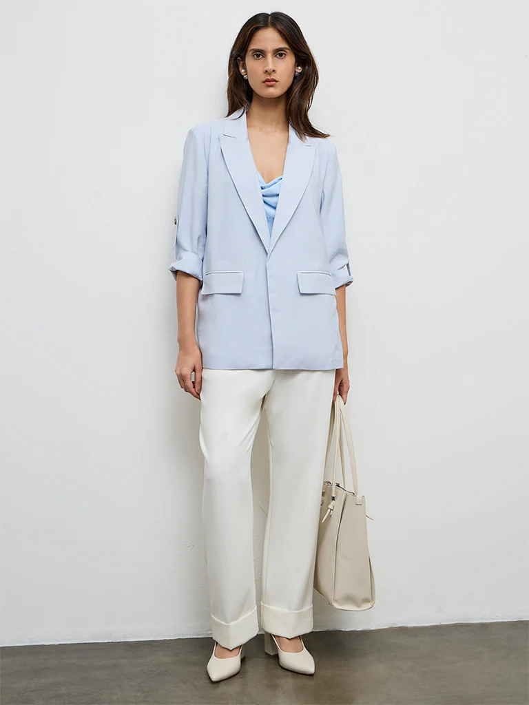 Wardrobe Light Blue Solid Blazer