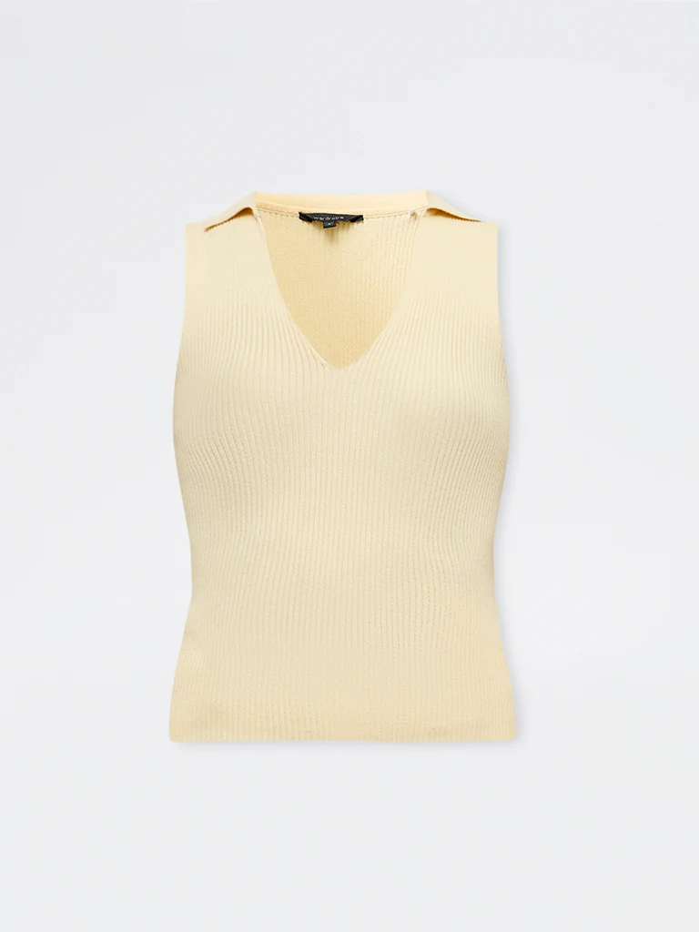 Wardrobe Light Yellow Ribbed Top - Image 5
