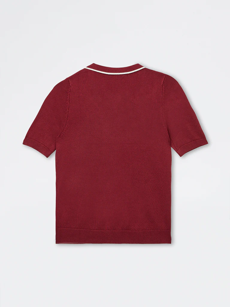 Wardrobe Maroon Knit-Textured Top - Image 4