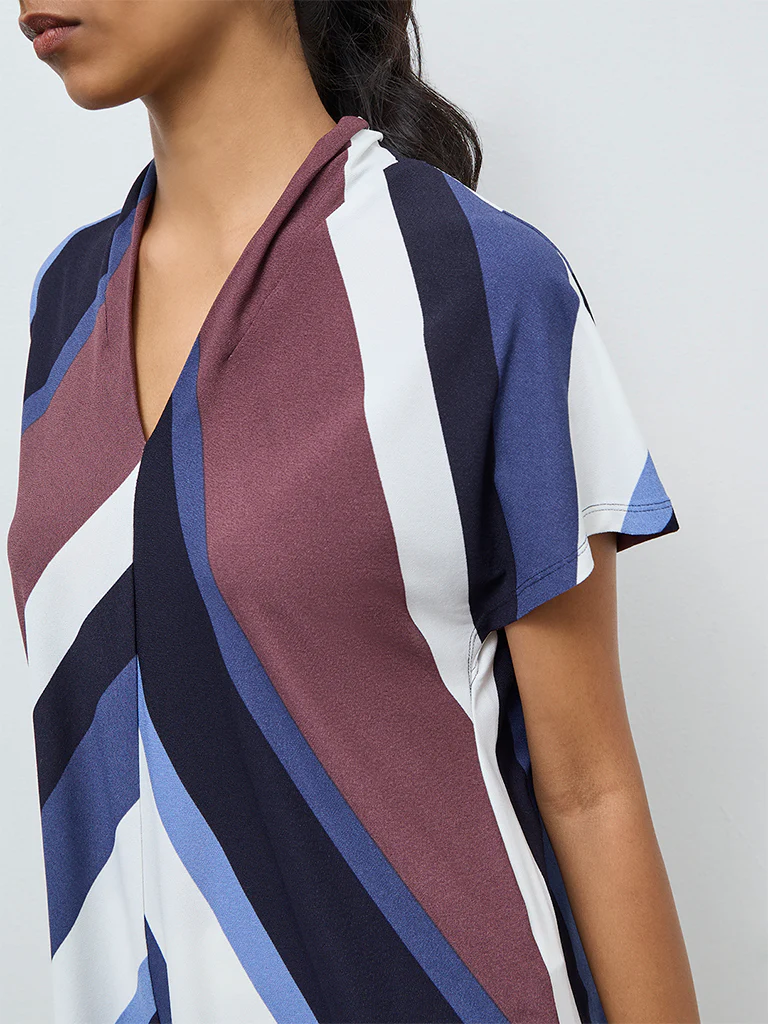 Wardrobe Multicolour Stripe Printed Blouse - Image 3