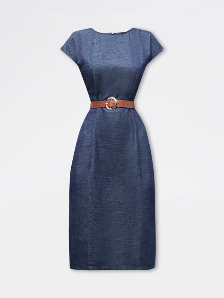 Wardrobe Navy A-Line Dress - Image 5