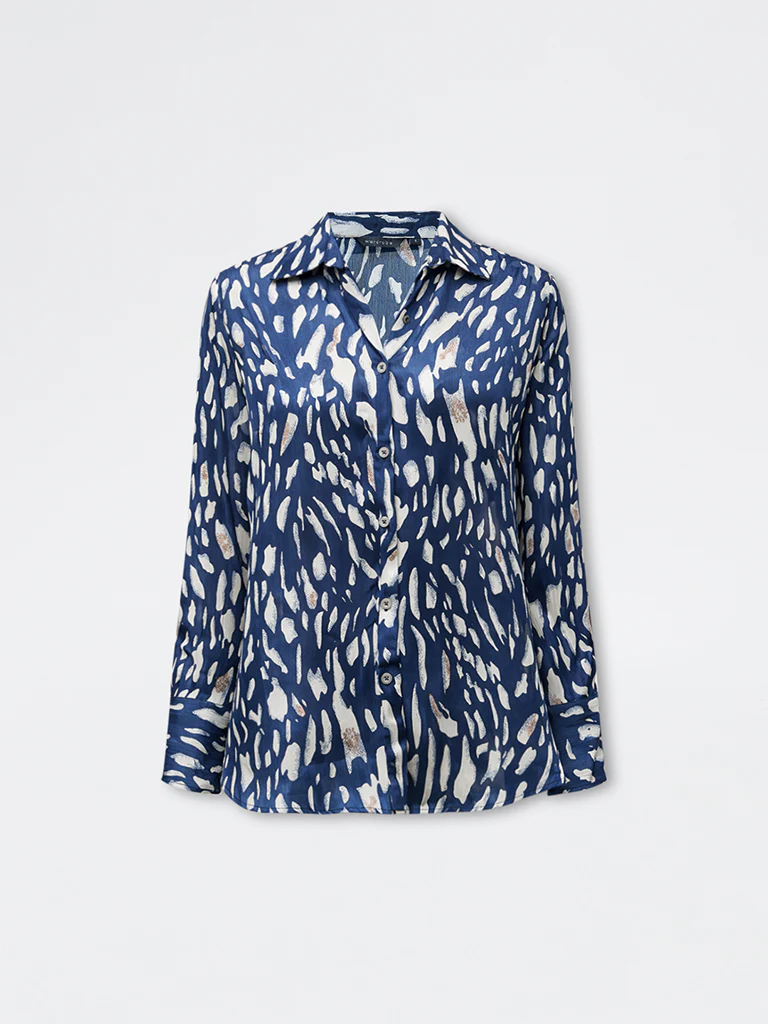 Wardrobe Navy Abstract Printed Shirt - Image 5