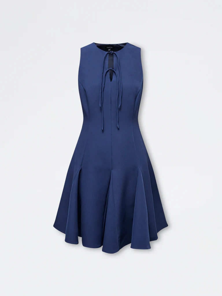 Wardrobe Navy Pleated A-Line Dress - Image 5