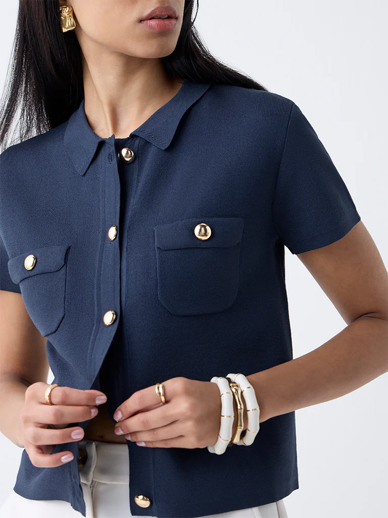 Wardrobe Navy Solid Top - Image 3