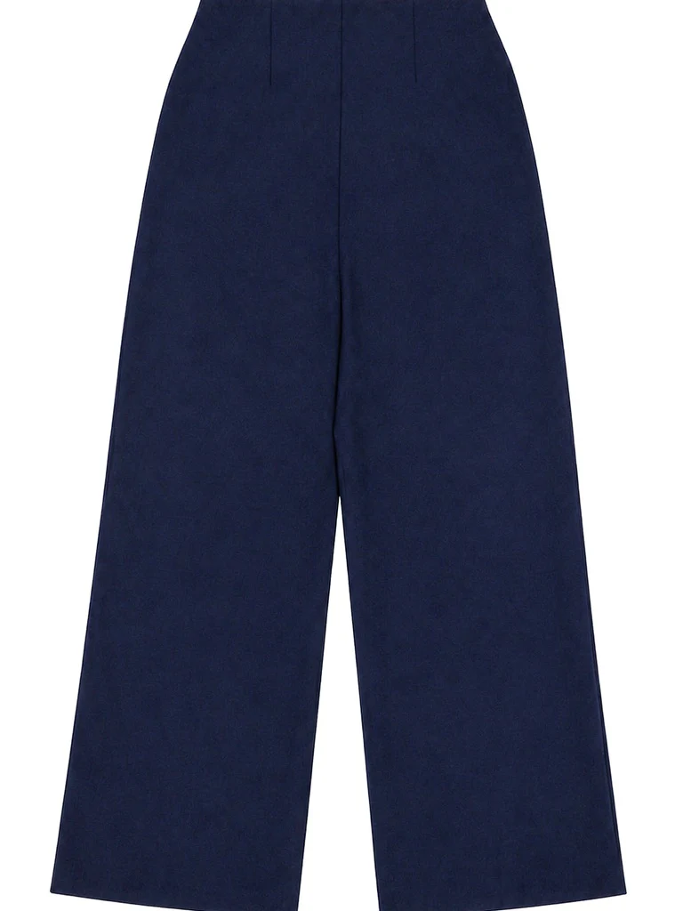 Wardrobe Navy Solid Wide-Leg Trousers - Image 6