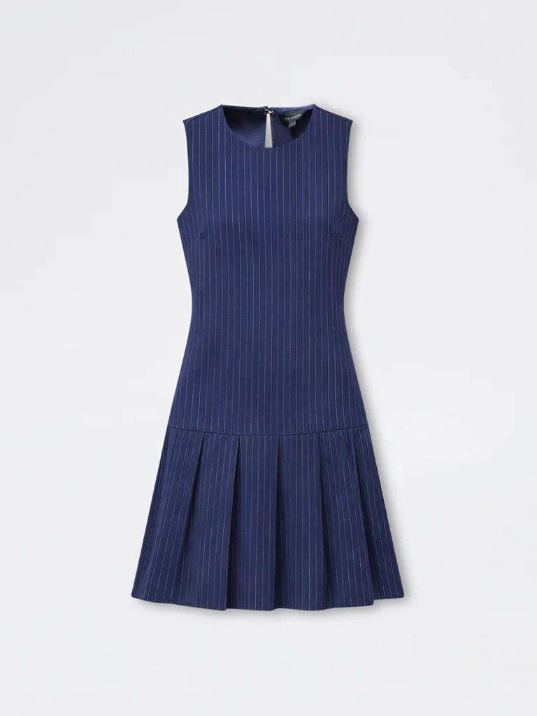 Wardrobe Navy Striped Drop Waist Dress - Image 5