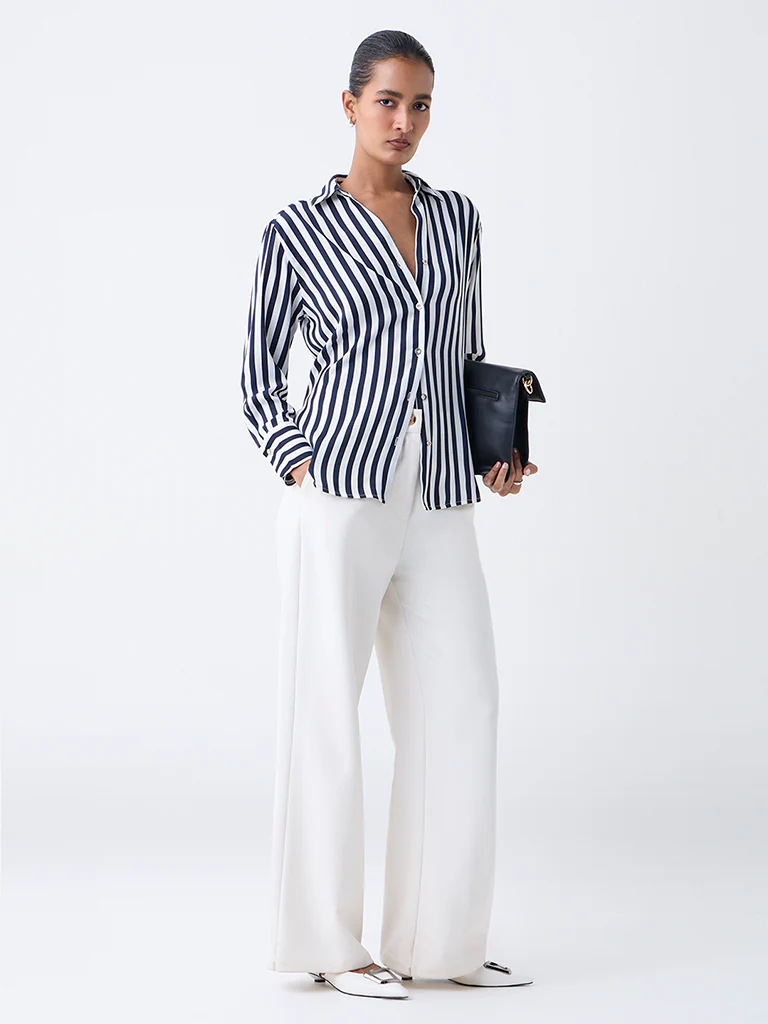 Wardrobe Navy Striped Shirt