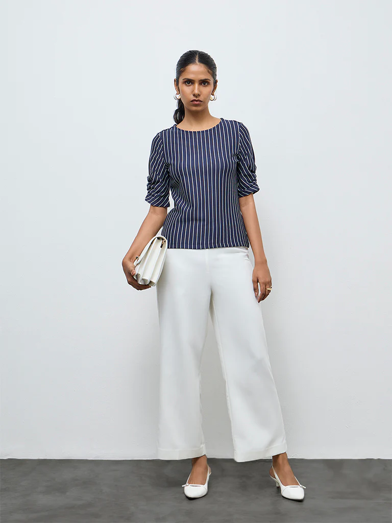 Wardrobe Navy Striped Top