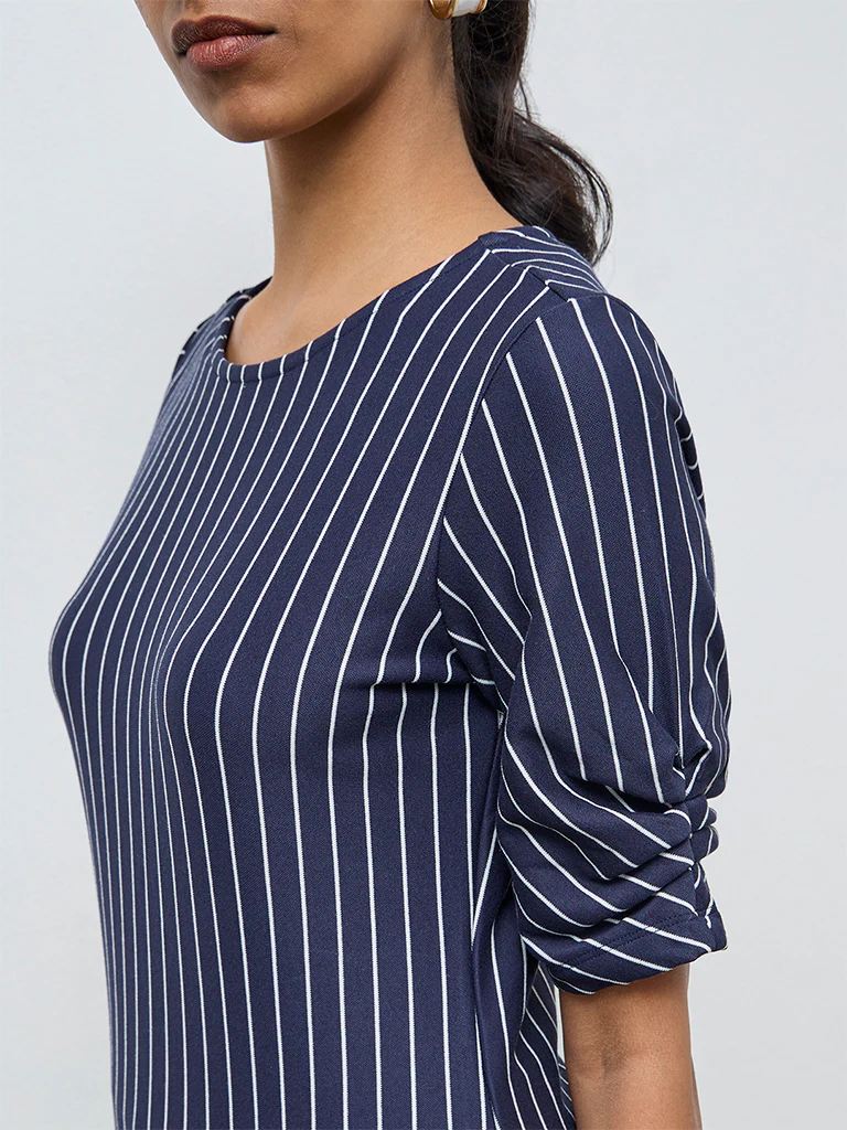 Wardrobe Navy Striped Top - Image 3
