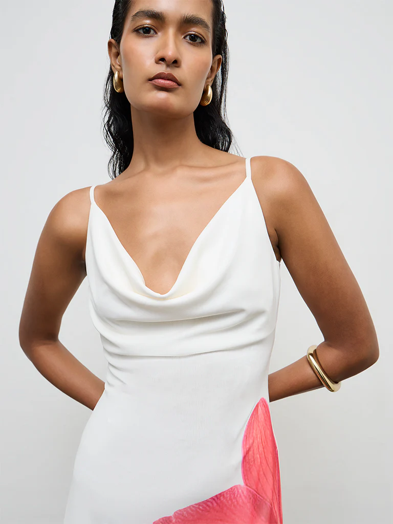 Wardrobe Off-White Floral Printed A-Line Dress
