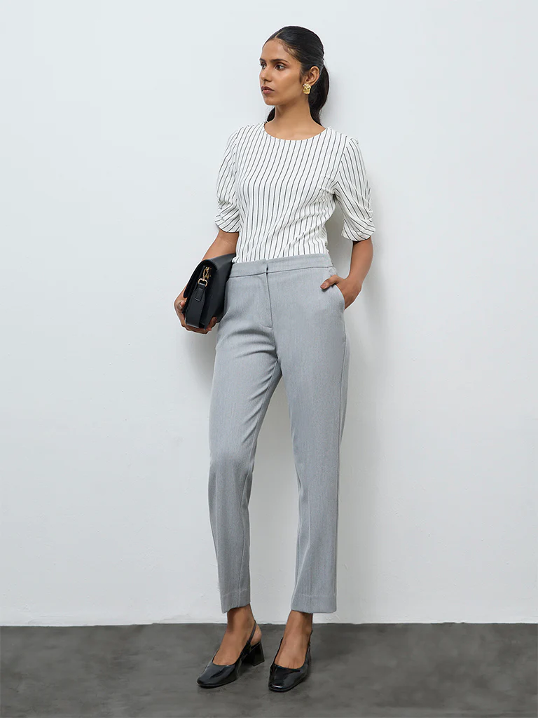 Wardrobe Off-White Striped Top - Image 2