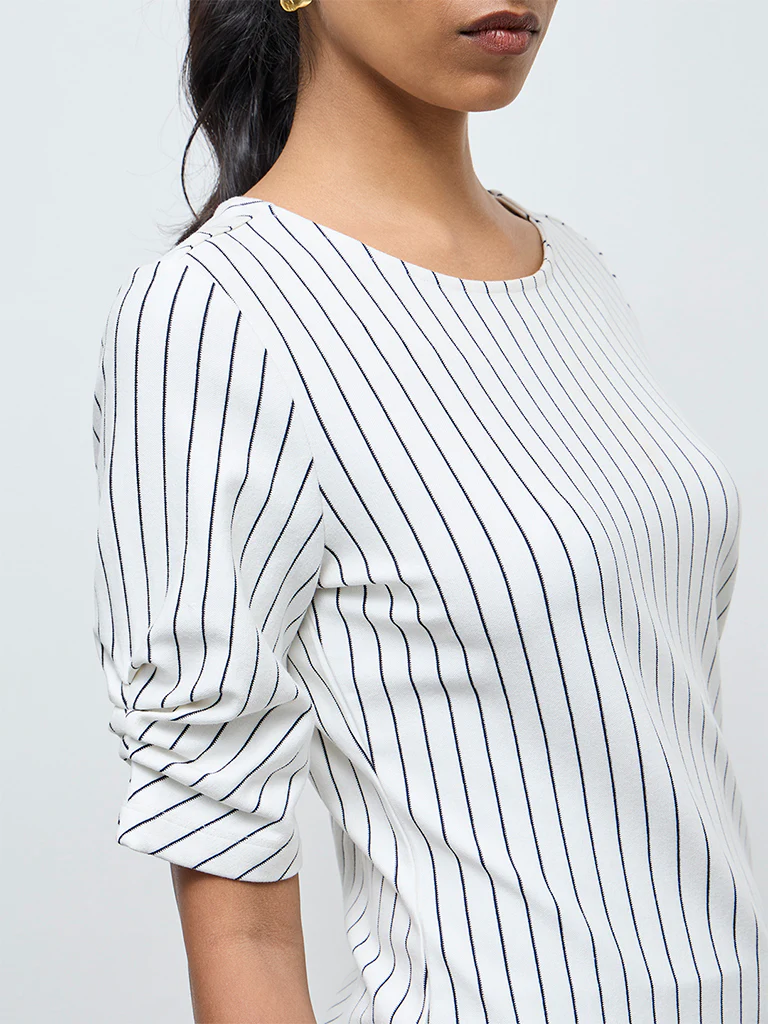 Wardrobe Off-White Striped Top - Image 3