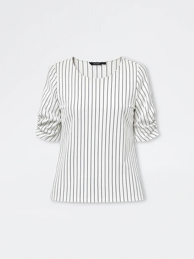Wardrobe Off-White Striped Top - Image 5