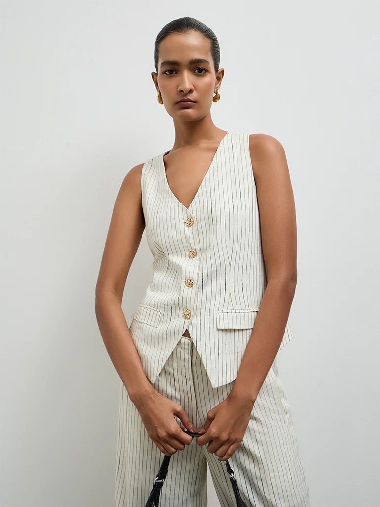 Wardrobe Off-White Striped Waistcoat