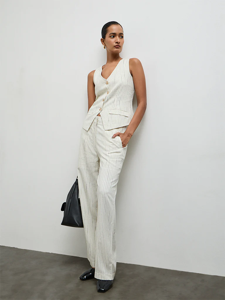 Wardrobe Off-White Striped Waistcoat - Image 2