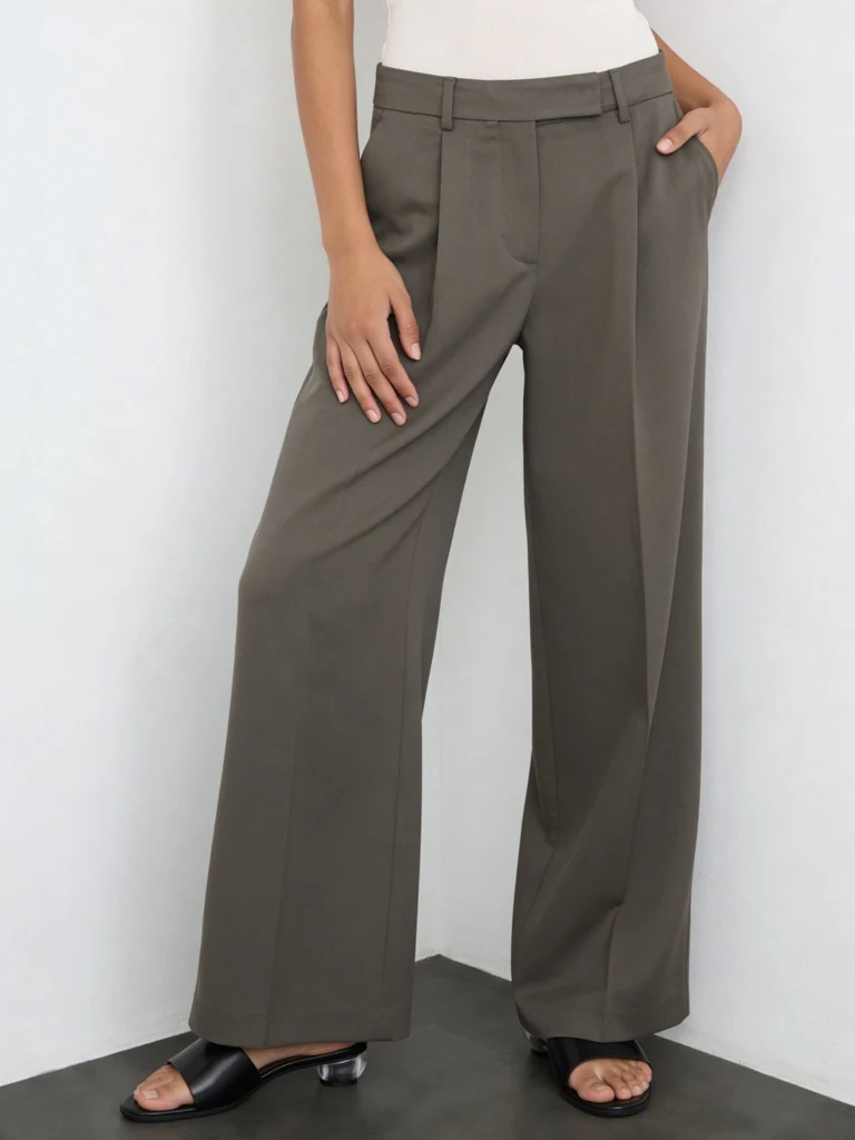 Wardrobe Olive Solid High-Rise Trousers - Image 2