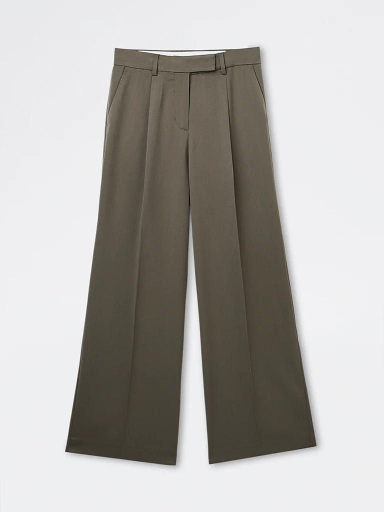 Wardrobe Olive Solid High-Rise Trousers - Image 5