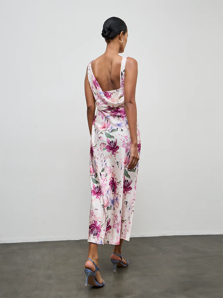 Wardrobe Pink Floral Design A-Line Dress - Image 4