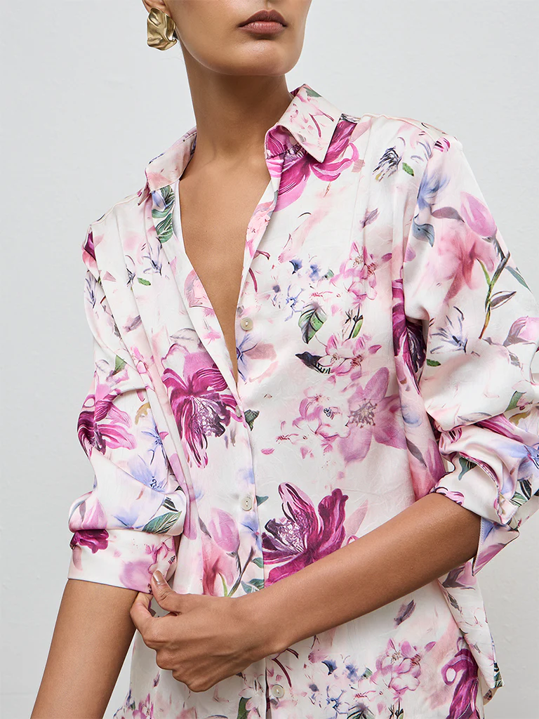 Wardrobe Pink Floral Design Shirt - Image 3