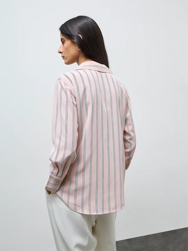 Wardrobe Pink Striped Shirt - Image 4