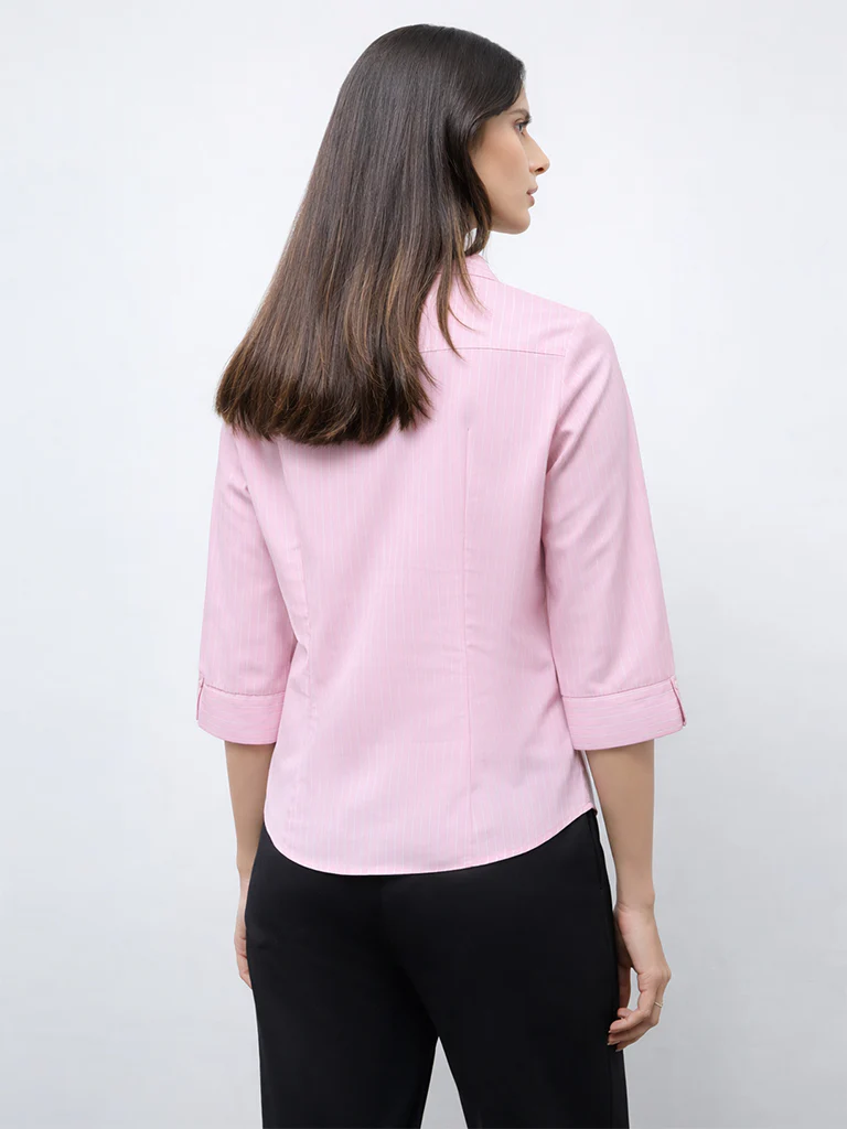 Wardrobe Pink Striped Shirt - Image 3