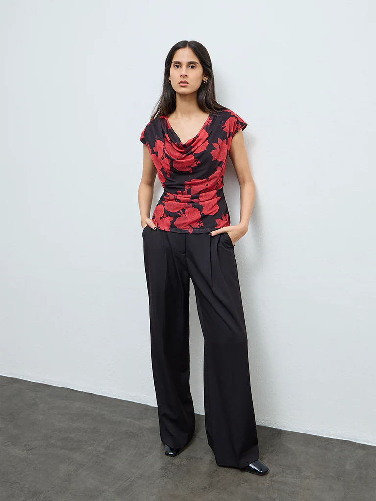 Wardrobe Red Floral Top - Image 2