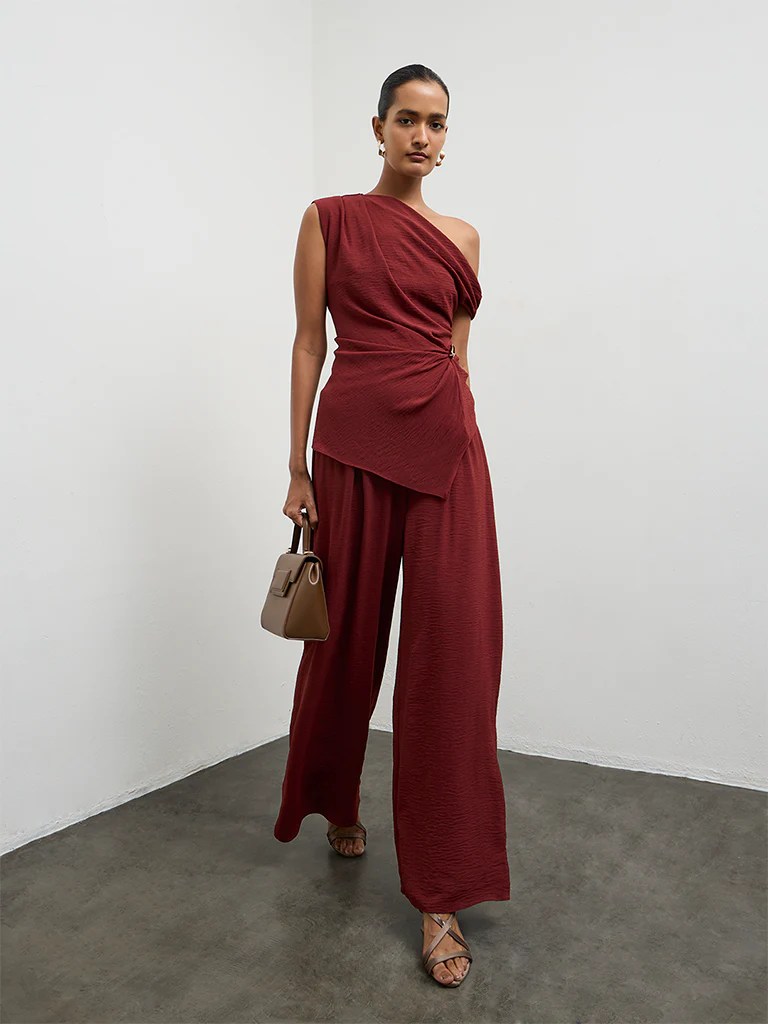 Wardrobe Red One-shoulder Top - Image 2