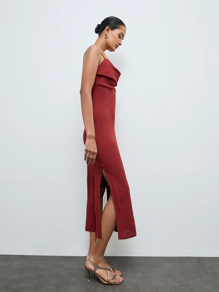 Wardrobe Red Straight Dress - Image 2
