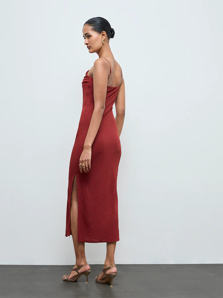 Wardrobe Red Straight Dress - Image 4