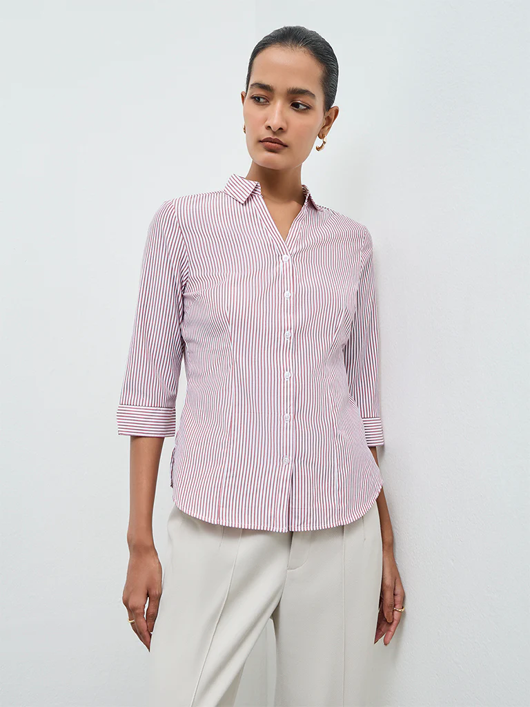 Wardrobe Red Striped Shirt - Image 2