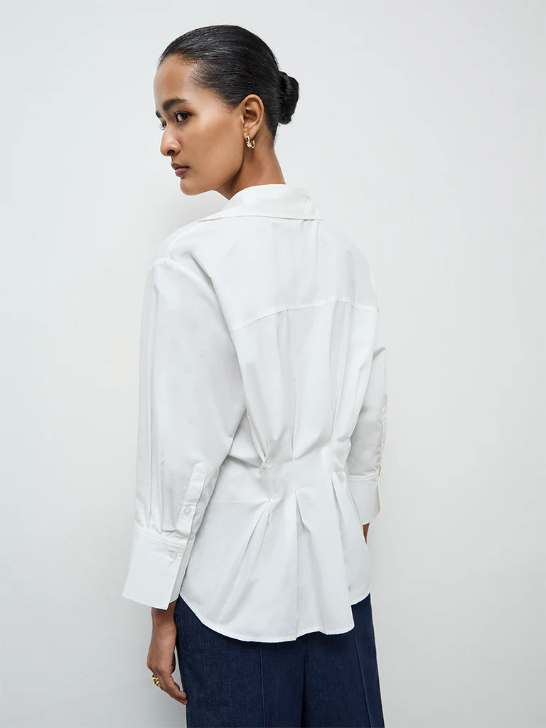 Wardrobe White Cotton Shirt - Image 3