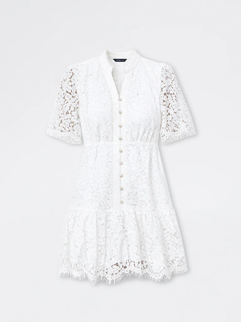 Wardrobe White Floral Lace A-Line Dress - Image 5