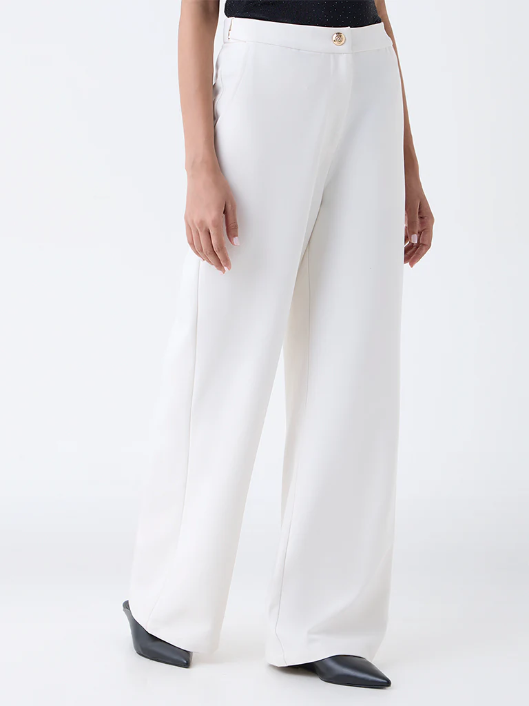 Wardrobe White High-Rise Trousers - Image 2