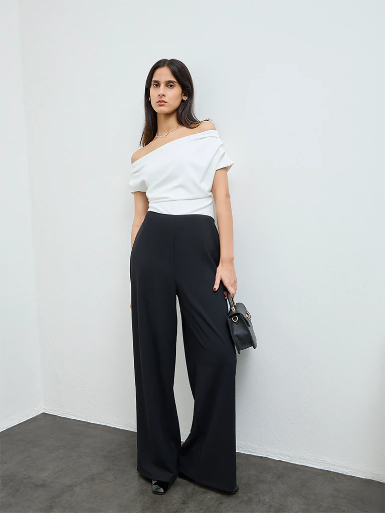 Wardrobe White Off-Shoulder Jumpsuit