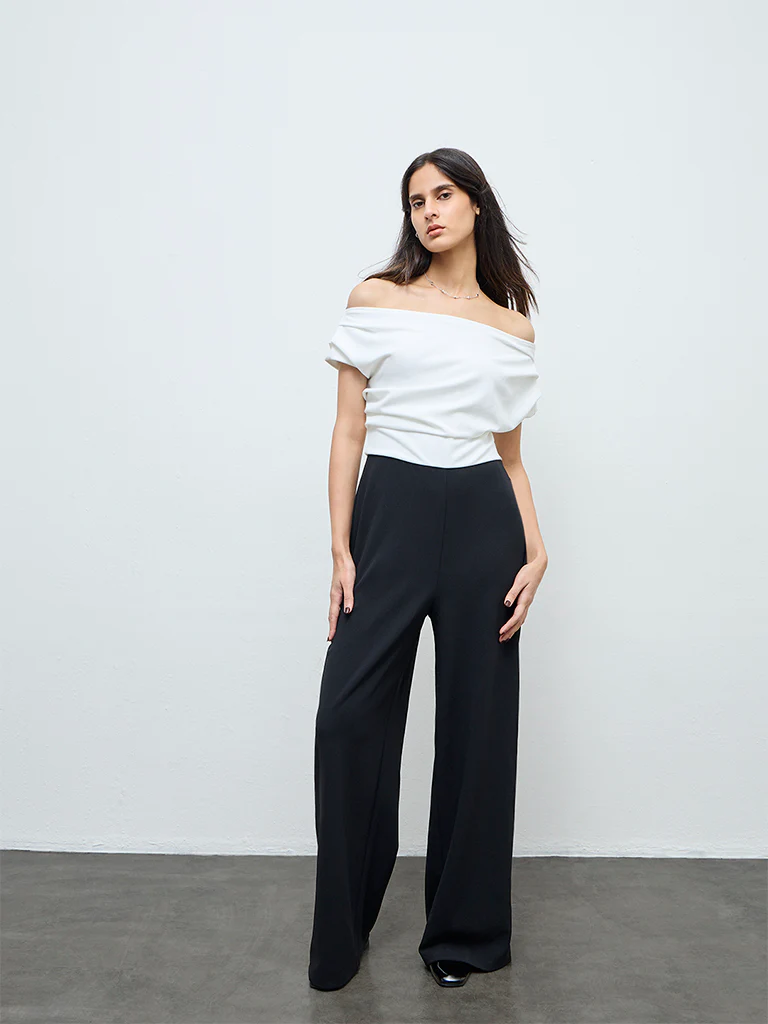Wardrobe White Off-Shoulder Jumpsuit - Image 2