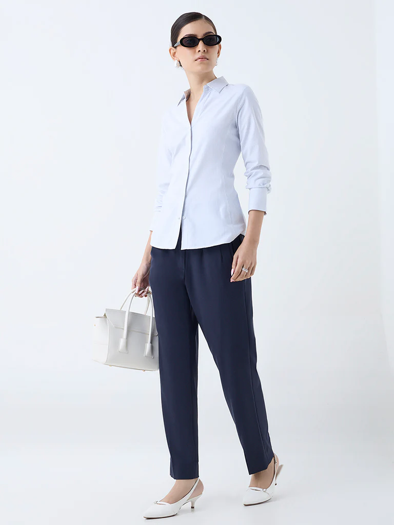 Wardrobe White Pinstriped Shirt - Image 2